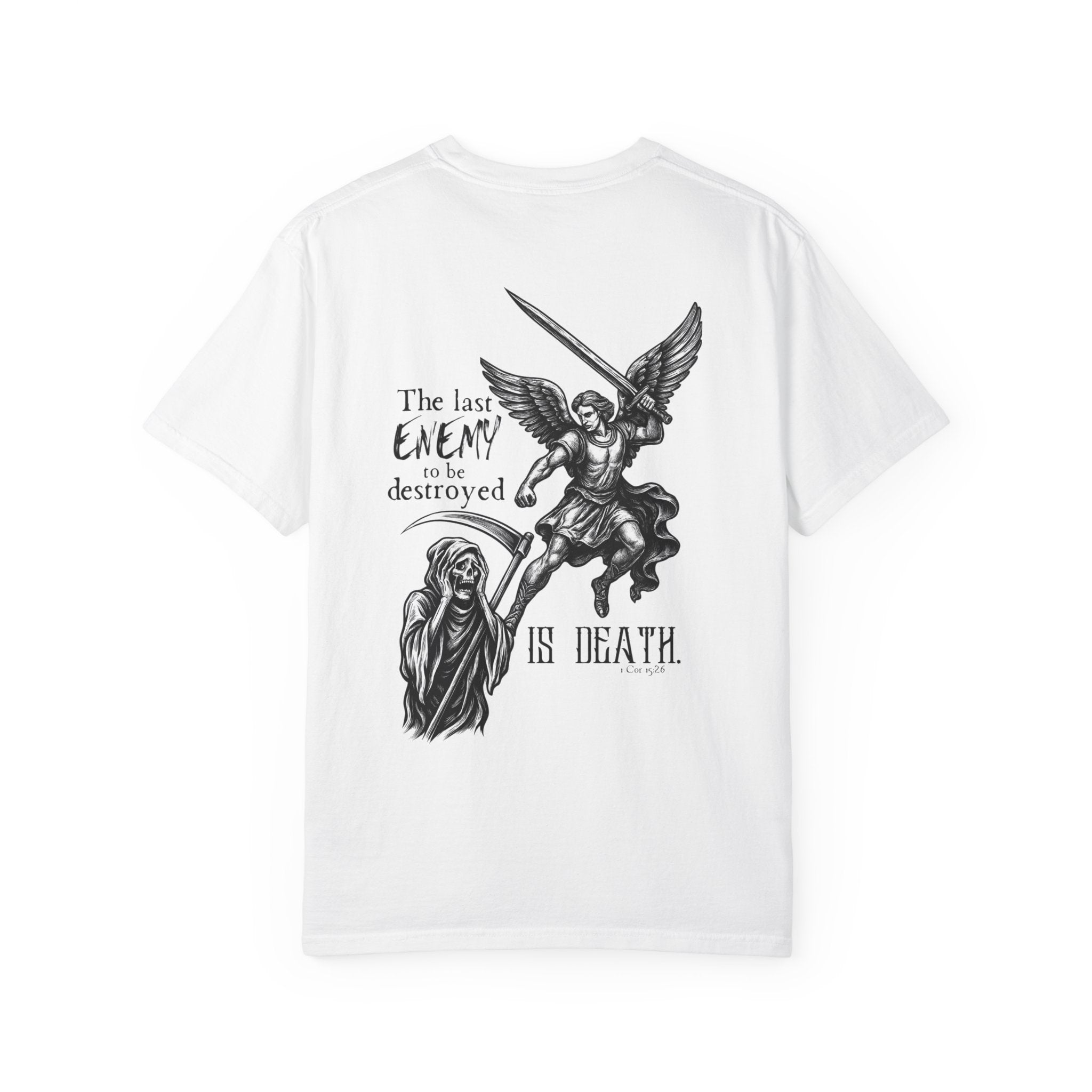 T-Shirt — 'The Last Enemy to Be Destroyed Is Death' Angel & Reaper Graphic Tee