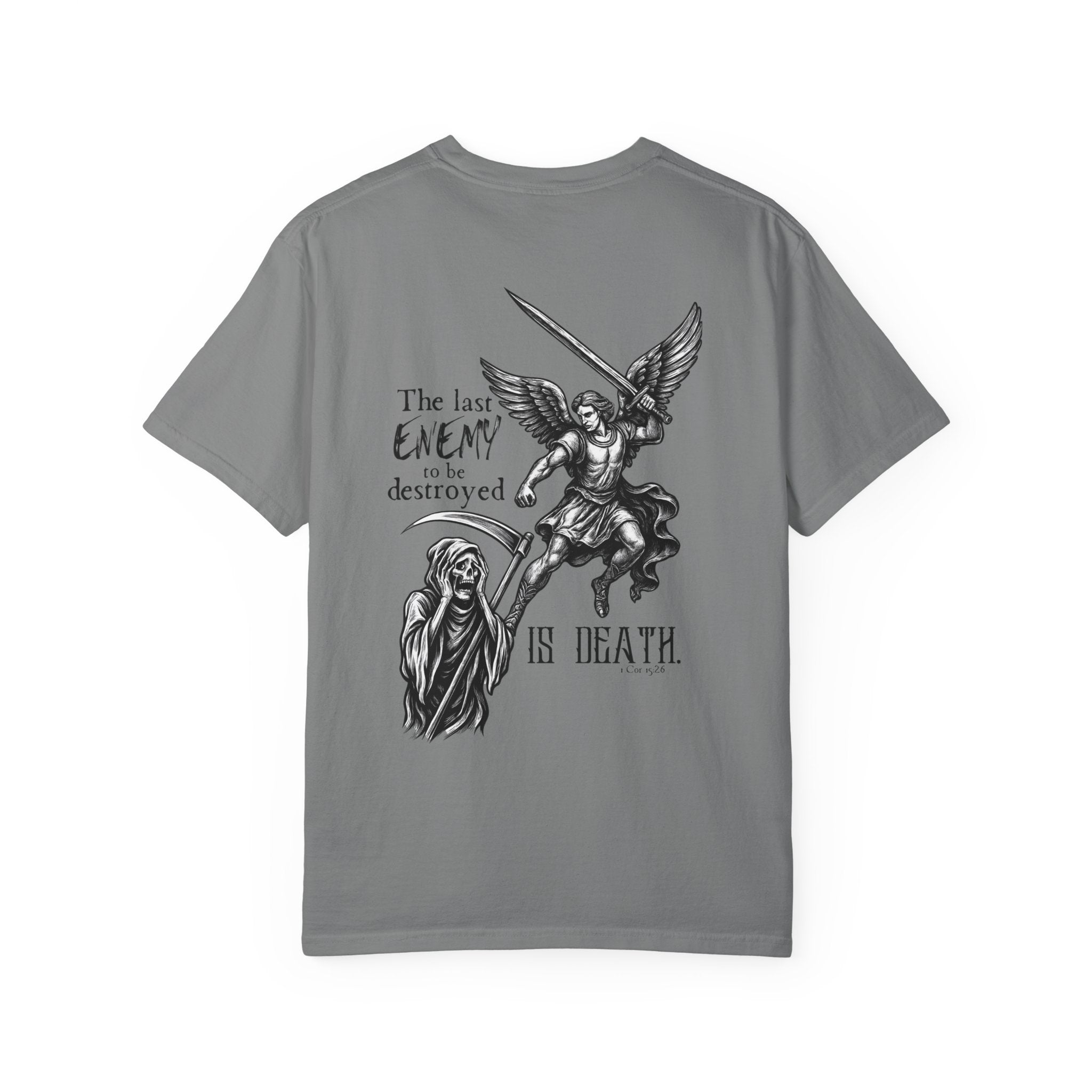 T-Shirt — 'The Last Enemy to Be Destroyed Is Death' Angel & Reaper Graphic Tee