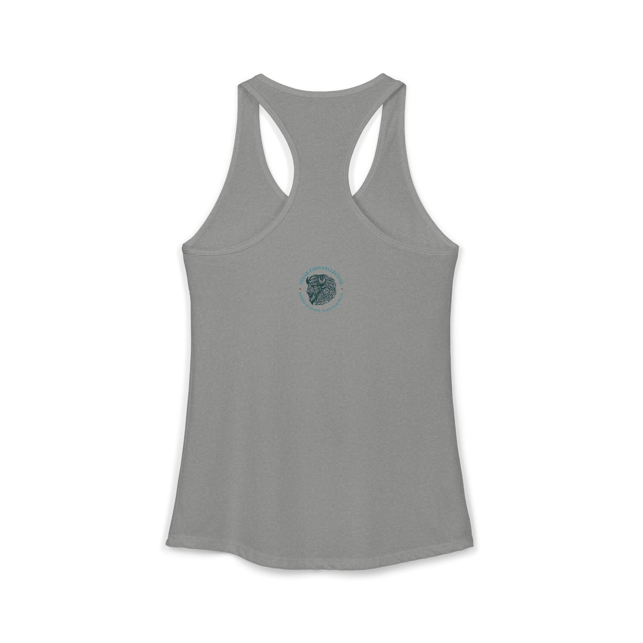 She dresses herself with strength tank top