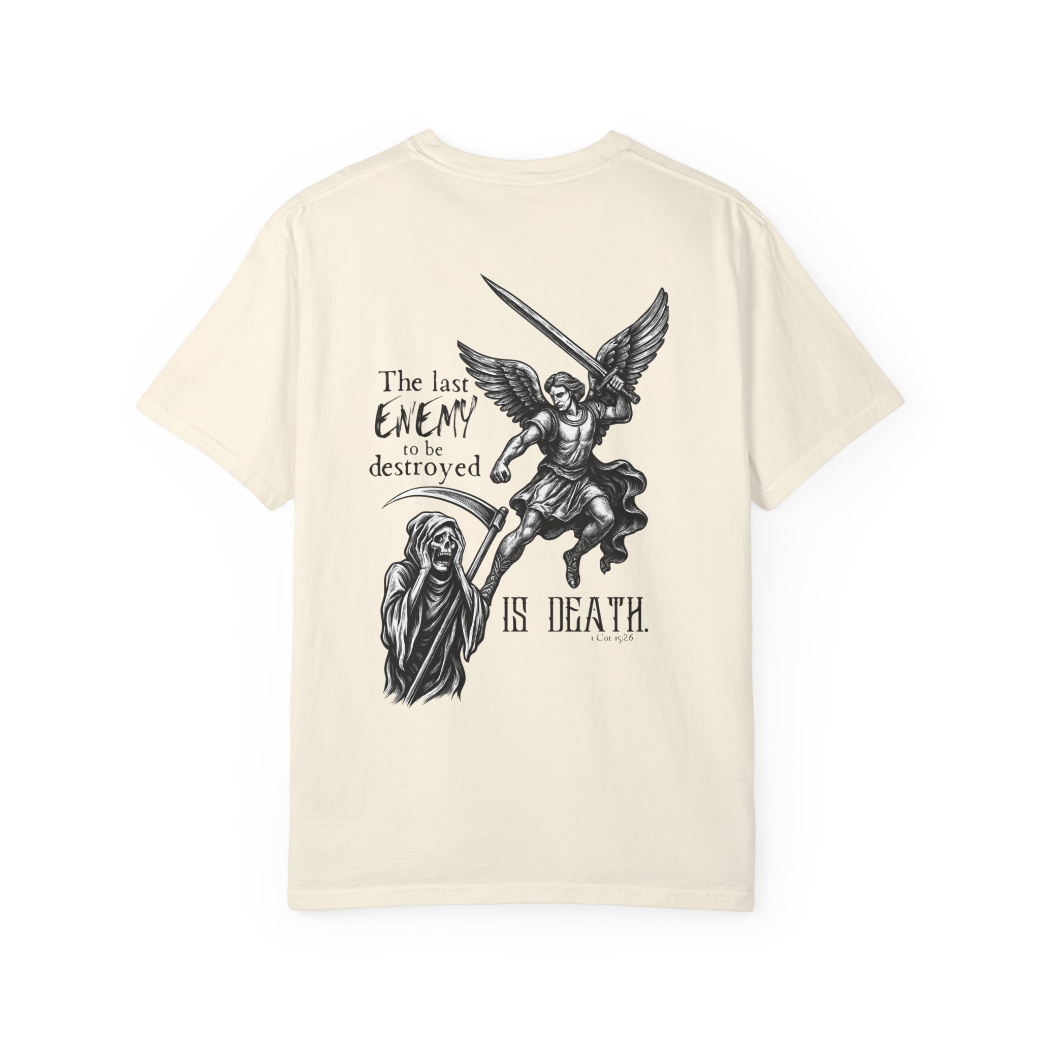 T-Shirt — 'The Last Enemy to Be Destroyed Is Death' Angel & Reaper Graphic Tee