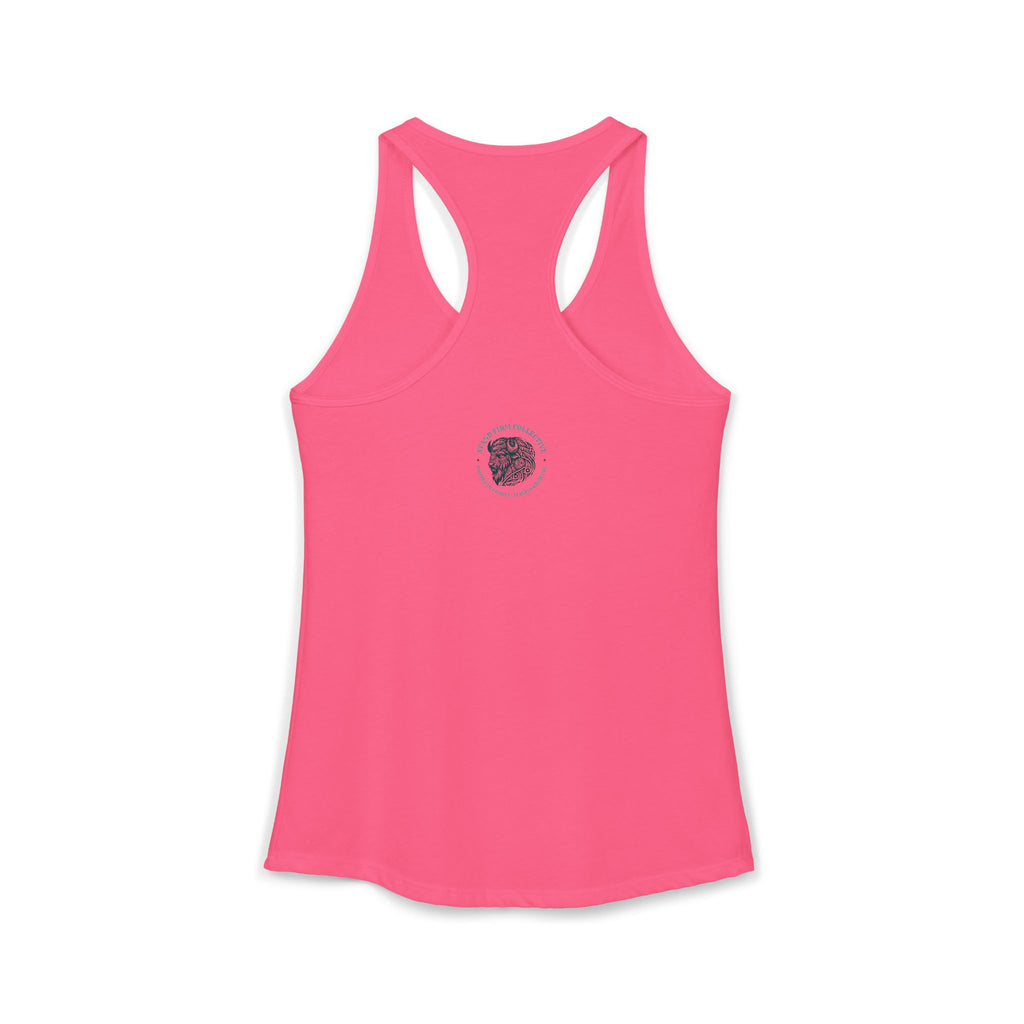 She dresses herself with strength tank top