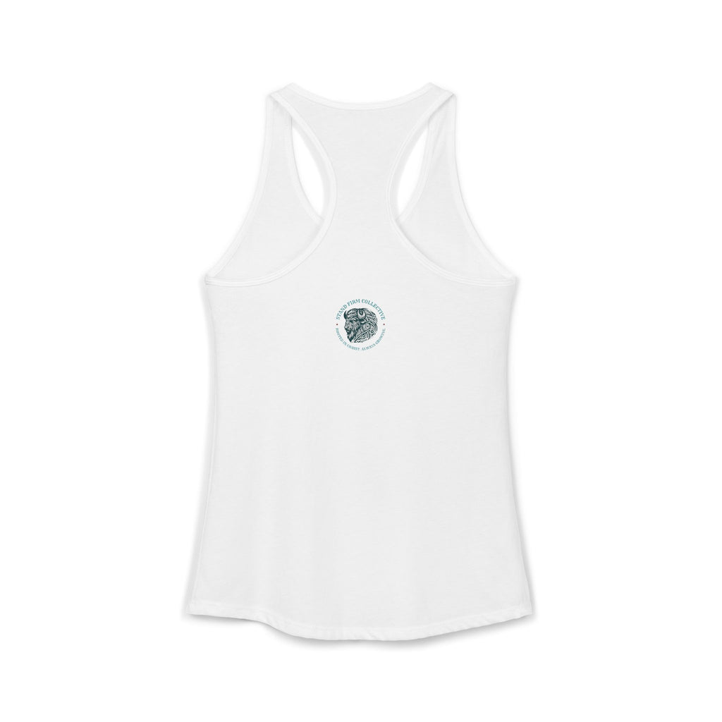 She dresses herself with strength tank top